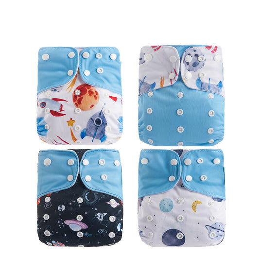 Reusable Nappy Cloth Diaper for Baby Boy - Spaceship Collection