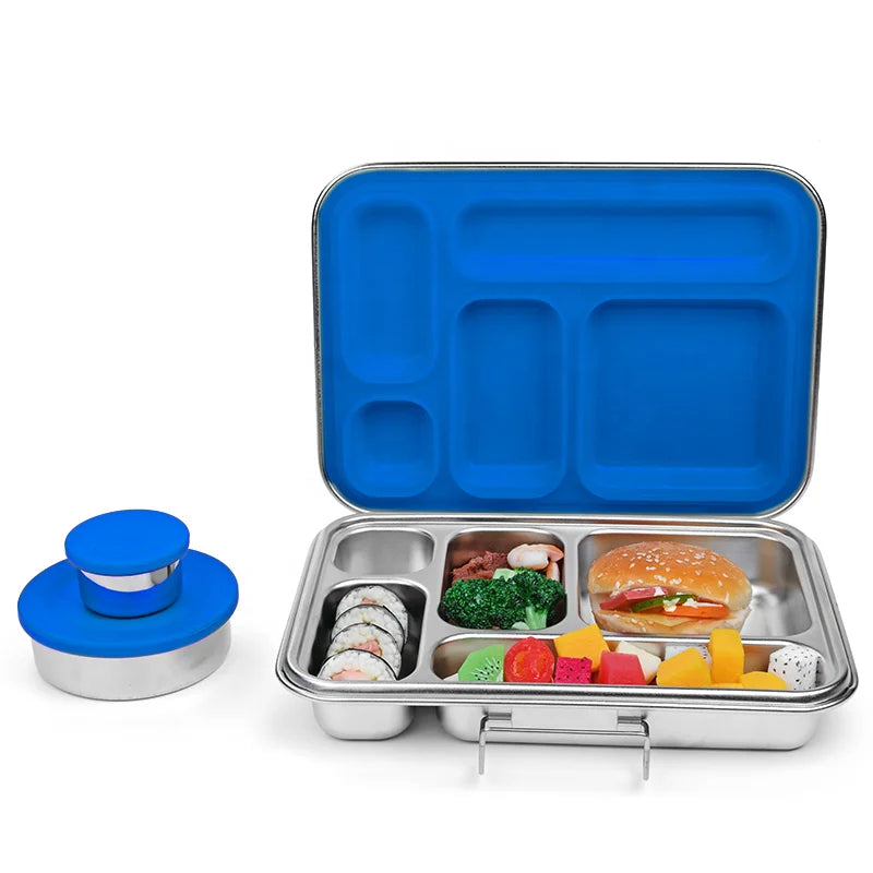 5 compartment Stainless Steel Bento Lunchbox