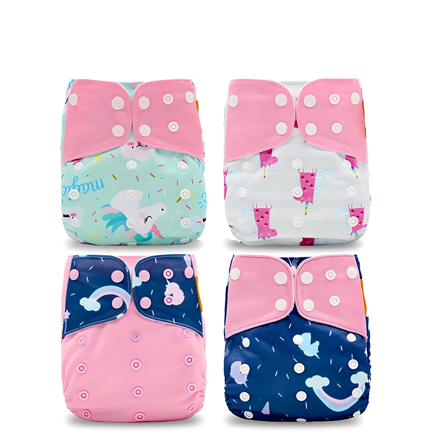 Reusable Nappy Cloth Diaper for Baby Girl - Unicorn Collection