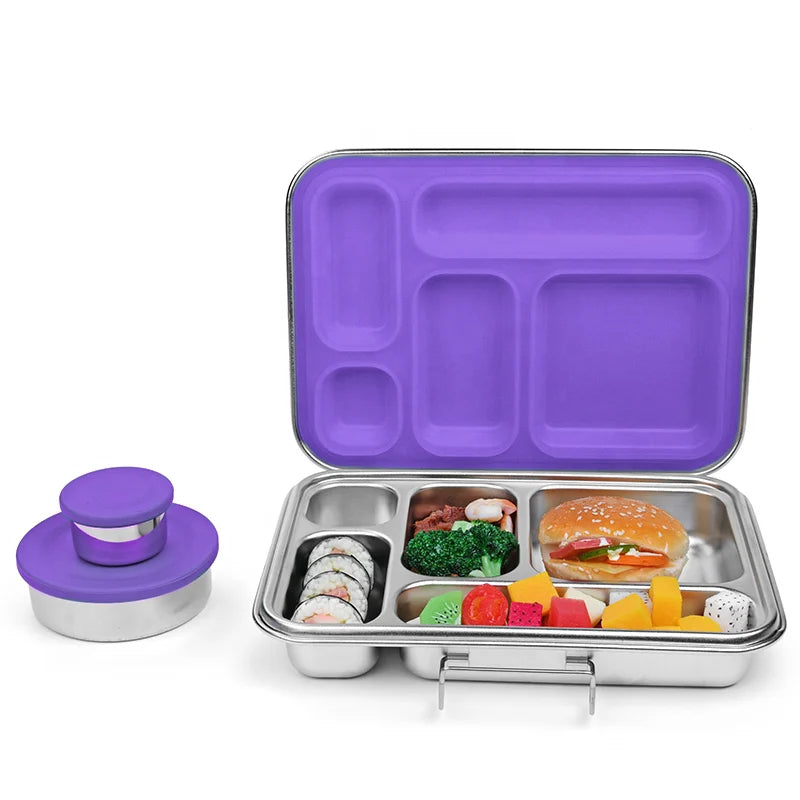 5 compartment Stainless Steel Bento Lunchbox