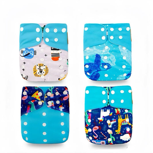 Reusable Nappy Cloth Diaper for Baby Boy - Animal Collection