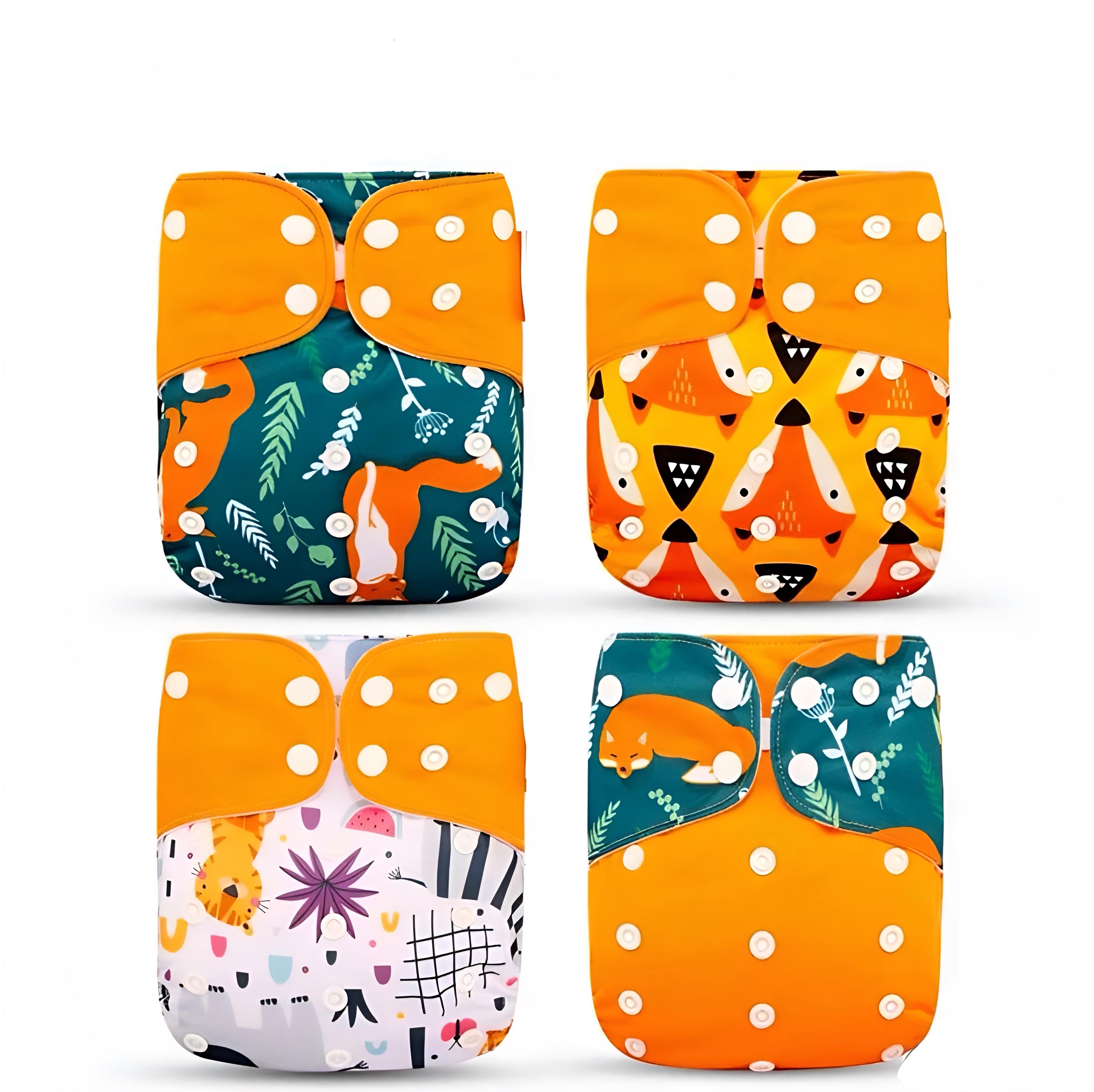 Reusable Nappy Cloth Diaper for Baby Boy Girl - Fox Collection
