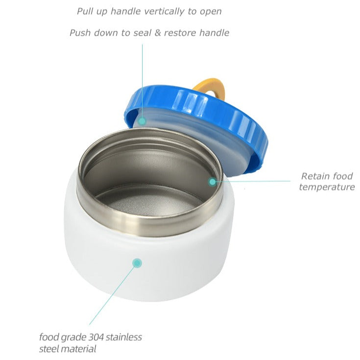 Bento Lunch Box with Insulated Food Jar Thermos - Rectangle Design