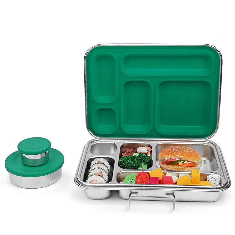 5 compartment Stainless Steel Bento Lunchbox