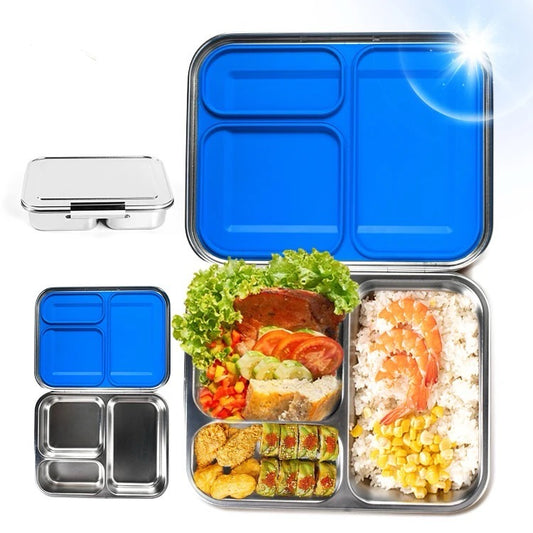 3 compartment Stainless Steel Bento Lunchbox & Thermos