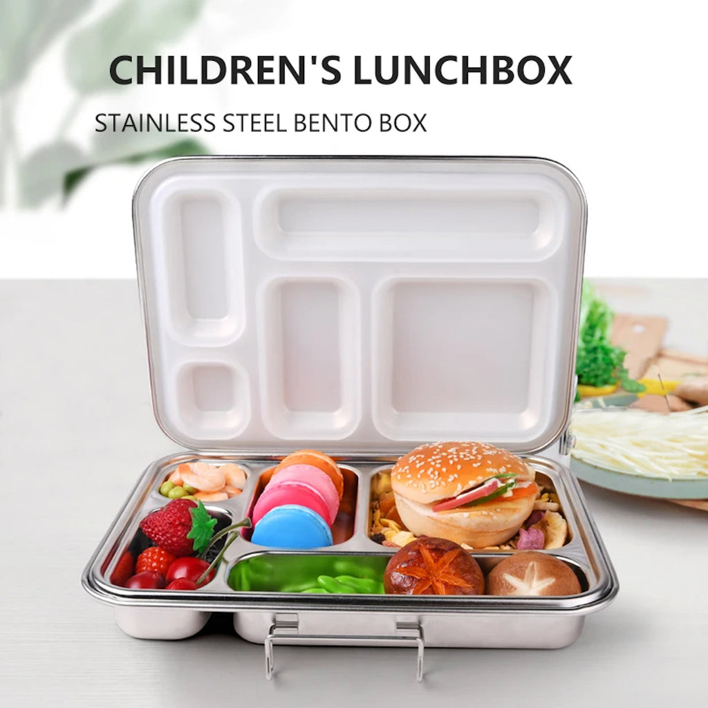 5 compartment Stainless Steel Bento Lunchbox