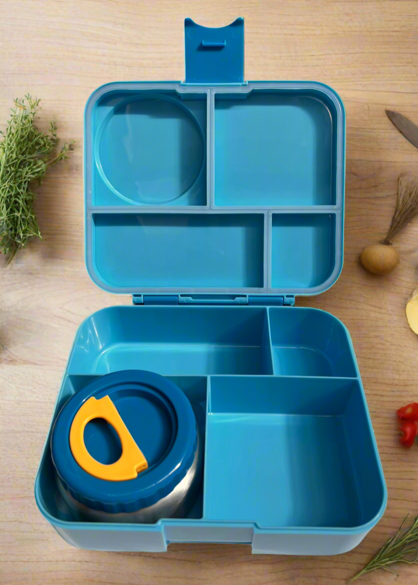 Bento Lunch Box with Insulated Food Jar Thermos - Rectangle Design