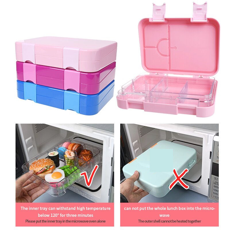 Large Snack Box - Bento Lunch Box 6 Removable Compartments