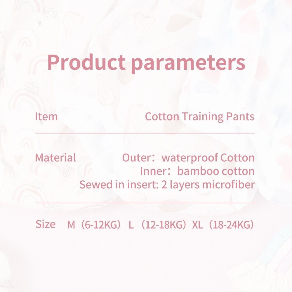 Potty Toilet Cotton Training Pants for Baby Kids Toddler Leak-Proof,  Reusable 6 - 24KG