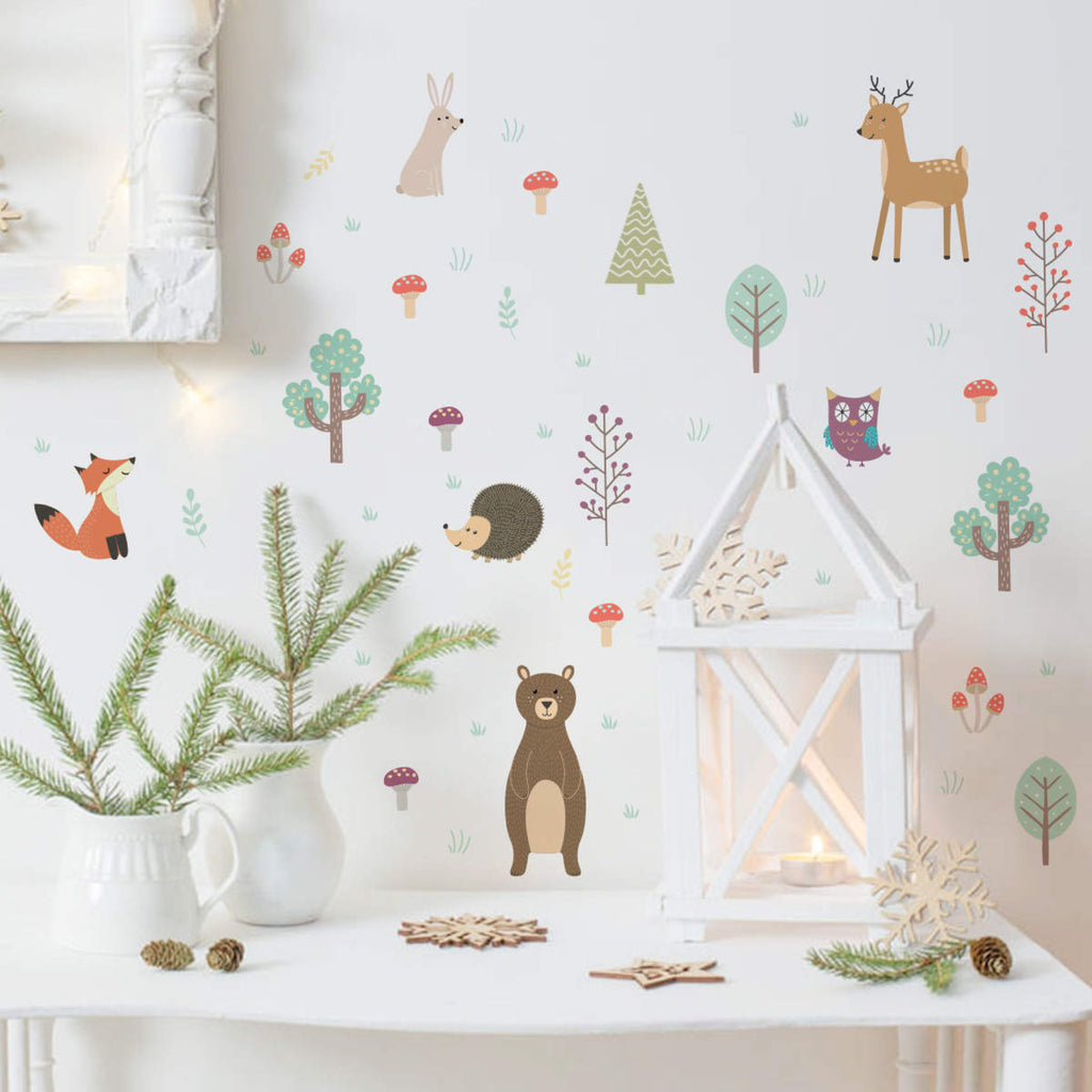 Snowy Jungle Wallpaper Kids Nursery Room Decoration Removable Wall Stickers