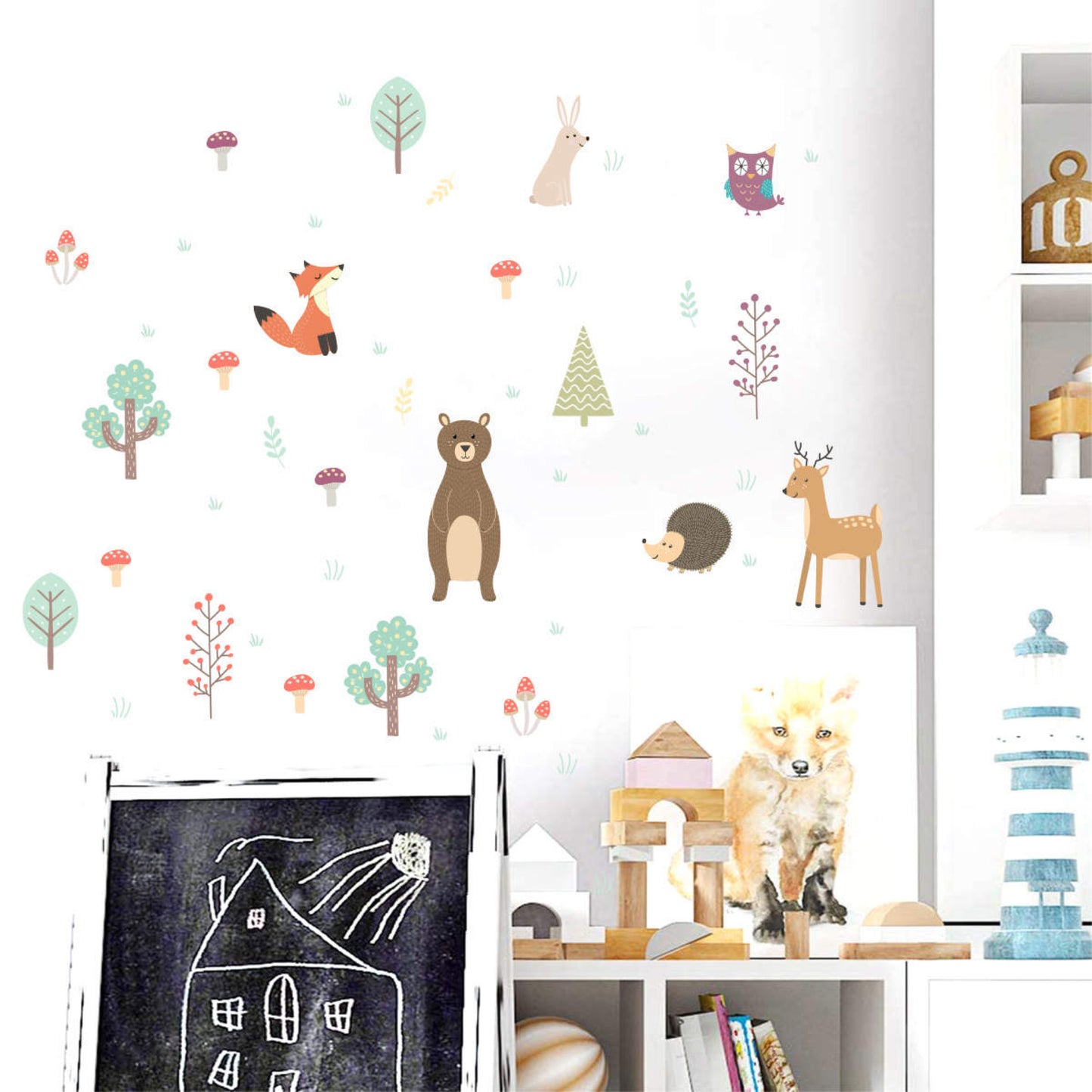 Snowy Jungle Wallpaper Kids Nursery Room Decoration Removable Wall Stickers